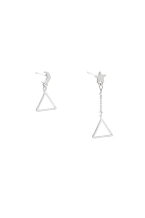 Earrings Triangular Space Silver Color Copper h5